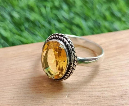Citrine Ring, Handmade Ring, Women Ring, 925 Silver Ring, Statement Ring, Natural Citrine, Dainty Ring, Citrine Jewelry, Gemstone Ring, Gift