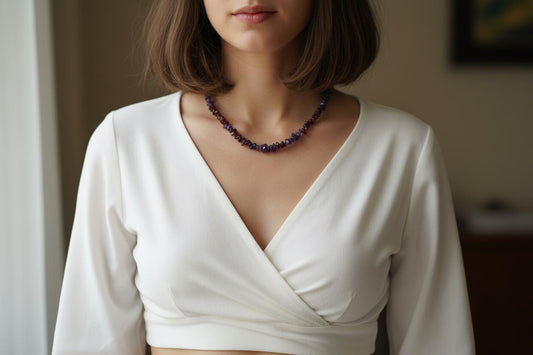 Amethyst necklace, Raw amethyst necklace, Garnet Necklace, Uncut Garnet Necklace Handmade Necklace, Gemstone Necklace, Dainty Necklace, Gift