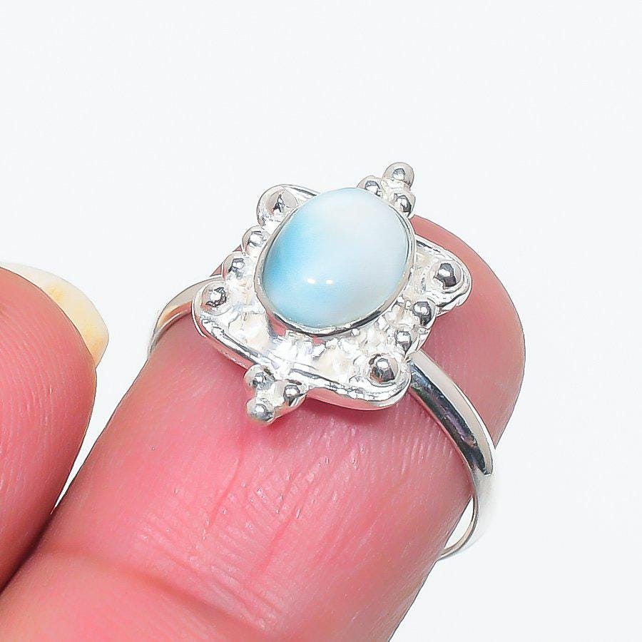 Handcrafted Sterling Silver Gemstone Ring Duo - Moonstone and Onyx - Unique Gift for Her | Glowing Labradorite & Earthy Malachite Sterling