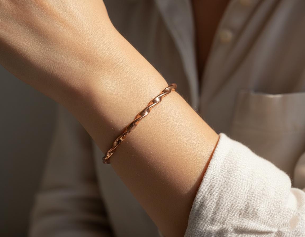 Twisted Copper Cuff, Copper Bangle, Pure copper bangle, Copper jewelry, Copper anniversary, Hammered copper, Copper cuff, Women bangle, Gift