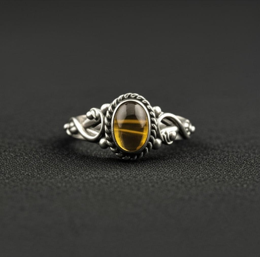 Handmade Smoky Quartz Ring | Sterling Silver Gemstone Ring | Oval Stone Ring | Unique Gift for Her, Smoky Quartz Statement Ring