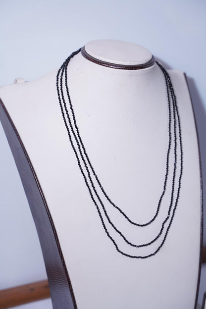 Black spinel necklace, 3 layer spinel necklace, Spinel Jewelry, Spinel Necklace, Multi-Layer Spinel Necklace, Elegant Black Spinel Jewelry