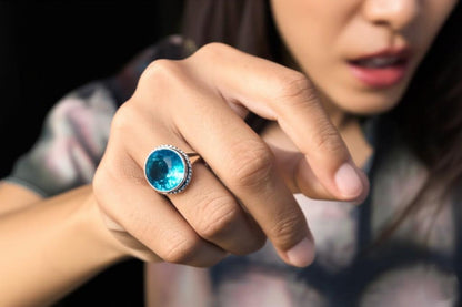 Blue Topaz. Topaz Ring. 925 Sterling Silver Ring. Handmade Ring. Gemstone Ring. Beautiful Ring. Designer Ring. Women Ring. Gift For Her