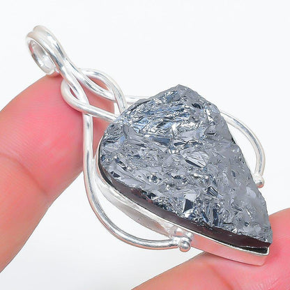 Gorgeous Obsidian Teardrop Pendant, Elegant 925 Silver Handmade Statement Piece, Obsidian Teardrop Pendant, Women Pendant, Handmade Pendant