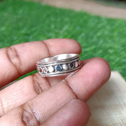 Spinner Ring, Worry Ring, Women Ring, 925 Silver Ring, Handmade Ring, Silver Ring, Thumb Ring, bolls Ring, Anxiety Ring, Fidget Ring