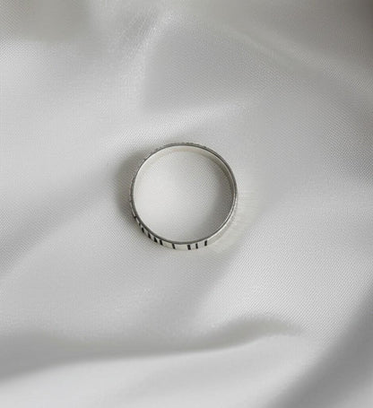 Minimalist Silver Band Ring | Textured Sterling Silver Ring | Modern Everyday Jewelry | Handmade Minimalist Ring | Bar Textured Silver Band