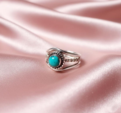 Turquoise Ring, Handmade Ring, 925 Starling Silver Ring, Gemstone Ring, Dainty Ring Natural Turquoise Turquoise Jewelry Ring For Women Gift