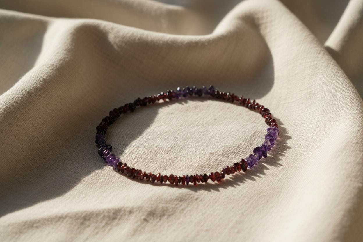 Amethyst necklace, Raw amethyst necklace, Garnet Necklace, Uncut Garnet Necklace Handmade Necklace, Gemstone Necklace, Dainty Necklace, Gift