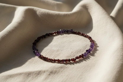 Amethyst necklace, Raw amethyst necklace, Garnet Necklace, Uncut Garnet Necklace Handmade Necklace, Gemstone Necklace, Dainty Necklace, Gift