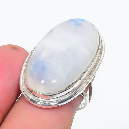 Pear-Shaped Moonstone Beaded Ring, Handmade Moonstone Ring, Women Ring, Gift her, White stone Ring, Dainty Ring, Statement Ring, Gift her