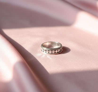 Spinner Ring, Worry Ring, Women Ring, 925 Silver Ring, Handmade Ring, Silver Ring, Thumb Ring, bolls Ring, Anxiety Ring, Fidget Ring