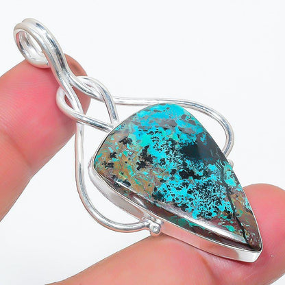 Turquoise Matrix Pendant, Turquoise Pendent, Handmade Pendant, Small Pendant, Gemstone Pendent, Triangle Pendent, Silver Pendent, Gift her