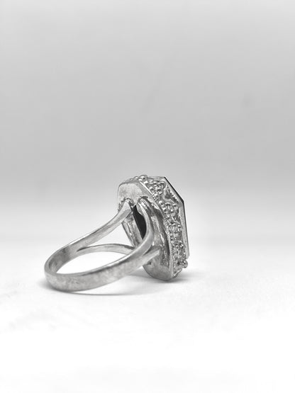 Vintage Black Onyx Ring: Handcrafted Sterling Silver Statement