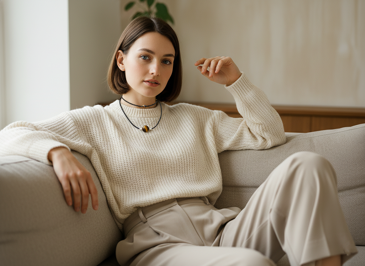 Black Spinel Tiger Eye Black Pearl Necklace 925 Sterling Silver Protection Boho