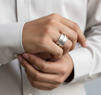 Sterling Silver Spinner Ring Women, Anxiety Ring Fidget Ring, 925 Silver Meditation Ring, Boho Thumb Ring, Worry Ring, Gift for Her