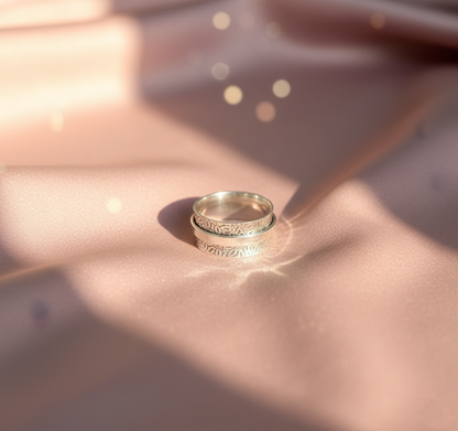 Sterling Silver Spinner Ring Women, Anxiety Ring Fidget Ring, 925 Silver Meditation Ring, Boho Thumb Ring, Worry Ring, Gift for Her