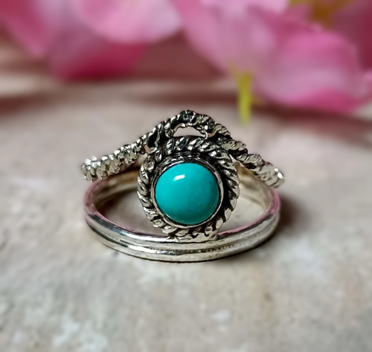 Turquoise Ring, 925 Silver Ring, Women Ring, Natural Turquoise, Gemstone Ring