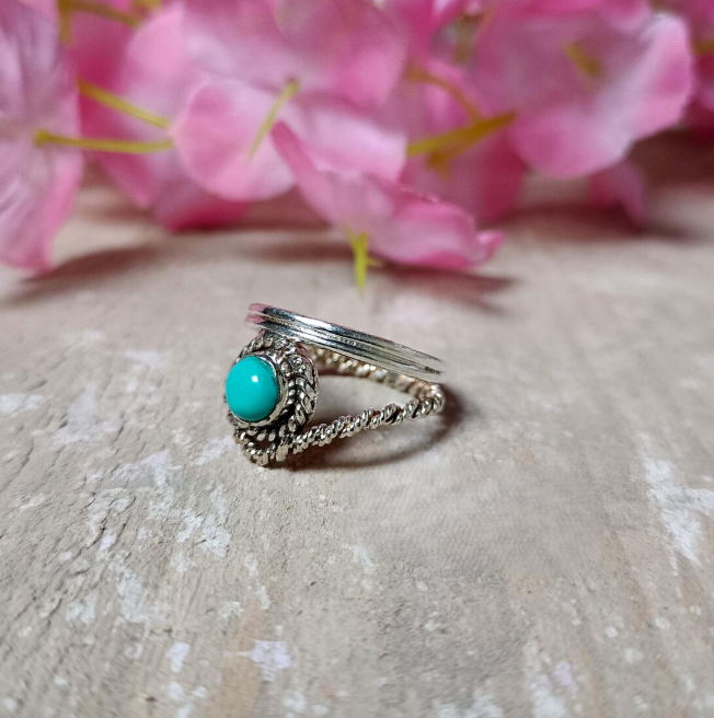 Turquoise Ring, 925 Silver Ring, Women Ring, Natural Turquoise, Gemstone Ring