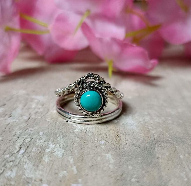 Turquoise Ring, 925 Silver Ring, Women Ring, Natural Turquoise, Gemstone Ring