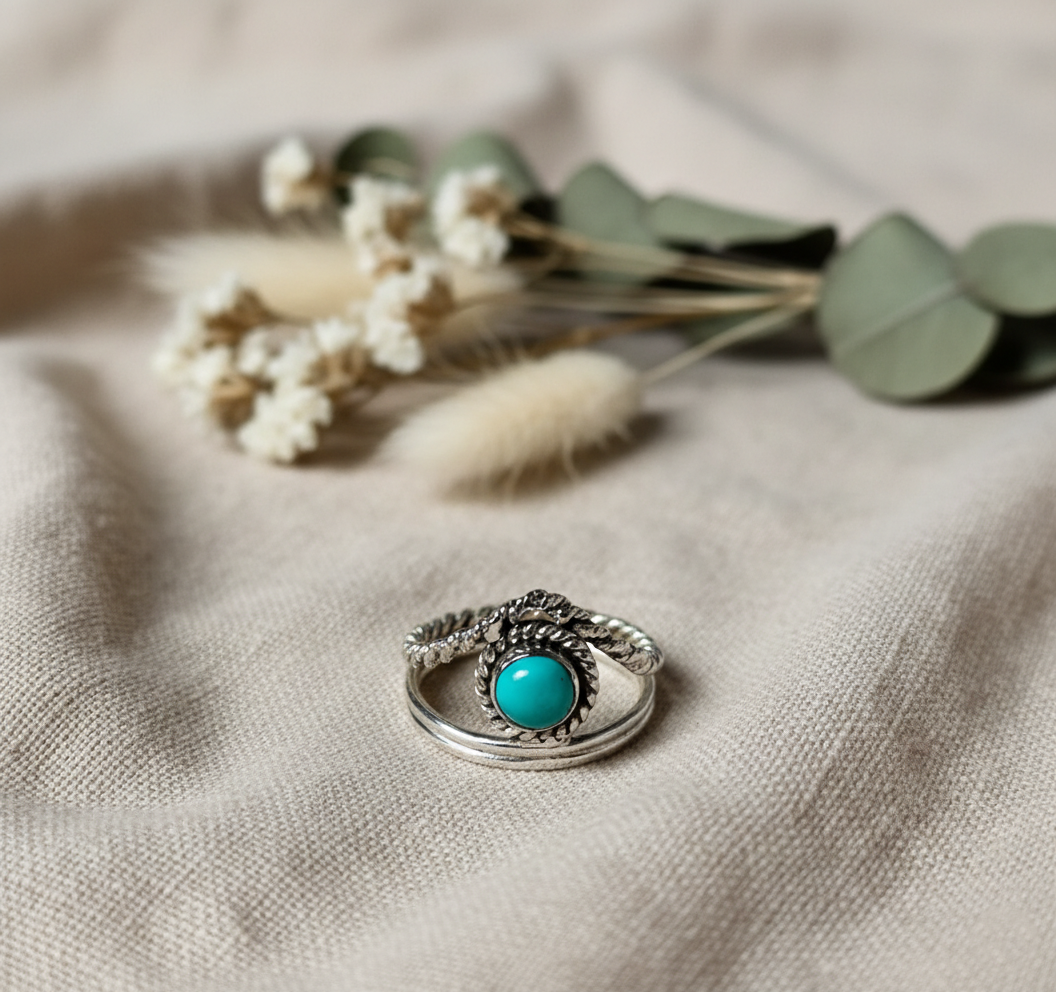 Turquoise Ring, 925 Silver Ring, Women Ring, Natural Turquoise, Gemstone Ring