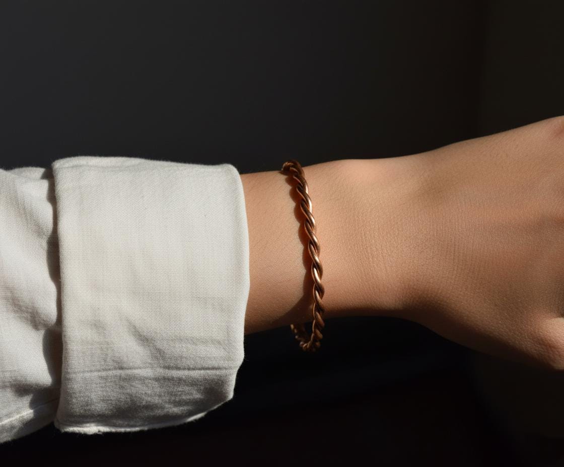 Twisted Copper Cuff, Copper Bangle, Pure copper bangle, Copper jewelry, Copper anniversary, Hammered copper, Copper cuff, Women bangle, Gift