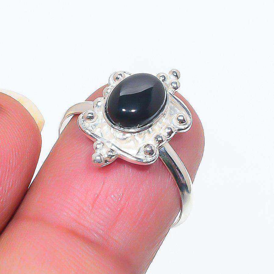 Handcrafted Sterling Silver Gemstone Ring Duo - Moonstone and Onyx - Unique Gift for Her | Glowing Labradorite & Earthy Malachite Sterling