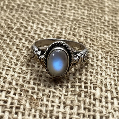 Antique Style Blue topaz Ring, Sterling Silver Topaz Ring, Oval Topaz Filigree Ring, Vintage Inspired Topaz Ring, Gift for Her, White topaz