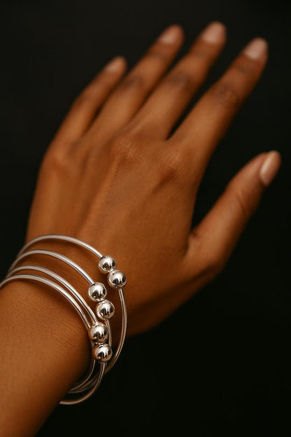 Beautiful Silver Bangle Set! Handmade 925 Sterling Silver Bangle set! 7 day Bangle! Simple Set Bangle! 7 Set Off Bangles! Stacking Bangles!