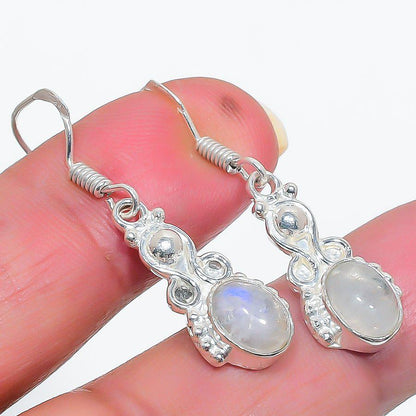 Elegant Sterling Silver Drop Earrings, Moonstone earrings, Onyx earring, Tiger's eye earrings,  lapis lazuli earrings, women dangle earrings