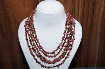 Handmade Sunstone and Black Spinel Multi-Strand Necklace | Bohemian Sunstone & Black Spinel Statement Necklace | The Sunstone  Black Spinel