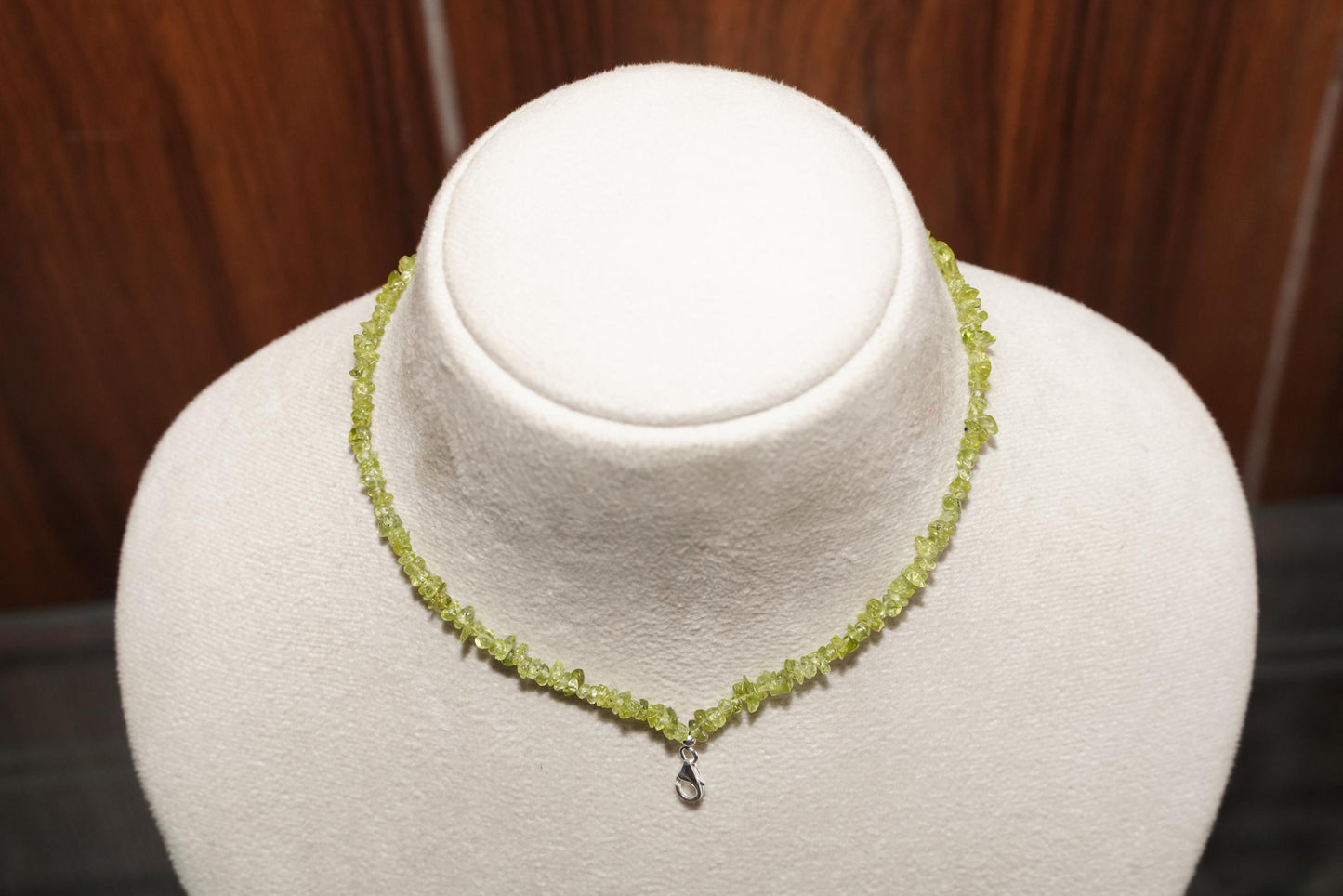 Raw Peridot Chip Necklace - Dainty Minimalist Peridot Choker - August Birthstone Jewelry - Tumbled Gemstone Healing Crystal Necklace | Gifts