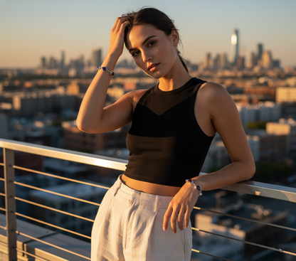 Handmade Amethyst Pear Bracelet Sterling Silver February Birthstone Purple Gemstone Jewelry Gift for Her