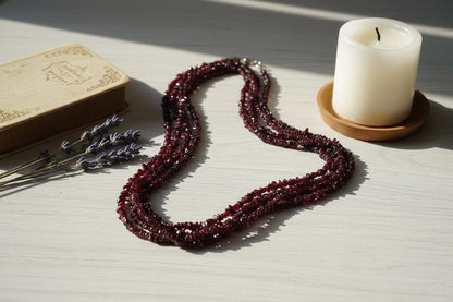 Garnet Necklace, Handmade Garnet Necklace, Uncut Garnet Necklace, Red Garnet Necklace, Gift for her, Bohemian garnet Necklace,Garnet crystal