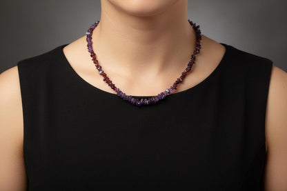 Amethyst necklace, Raw amethyst necklace, Garnet Necklace, Uncut Garnet Necklace Handmade Necklace, Gemstone Necklace, Dainty Necklace, Gift