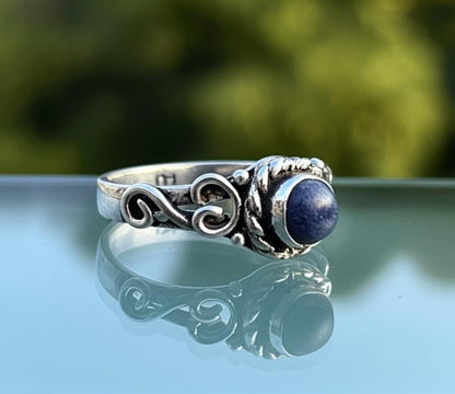 Lapis Lazuli Ring, Women Ring, 925 Silver Ring, Handmade Ring, Natural Lapis Lazuli, Statement Ring, Lapis Lazuli Jewelry, Dainty Ring
