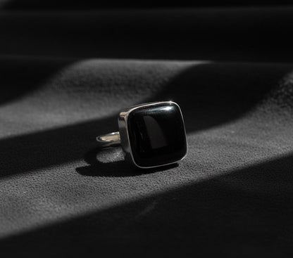 Black Onyx Ring, Gemstone Ring, 925 Silver Ring, Natural Onyx, Handmade Ring, Women Ring, Onyx Jewelry, Statement Ring, Bohemian Ring