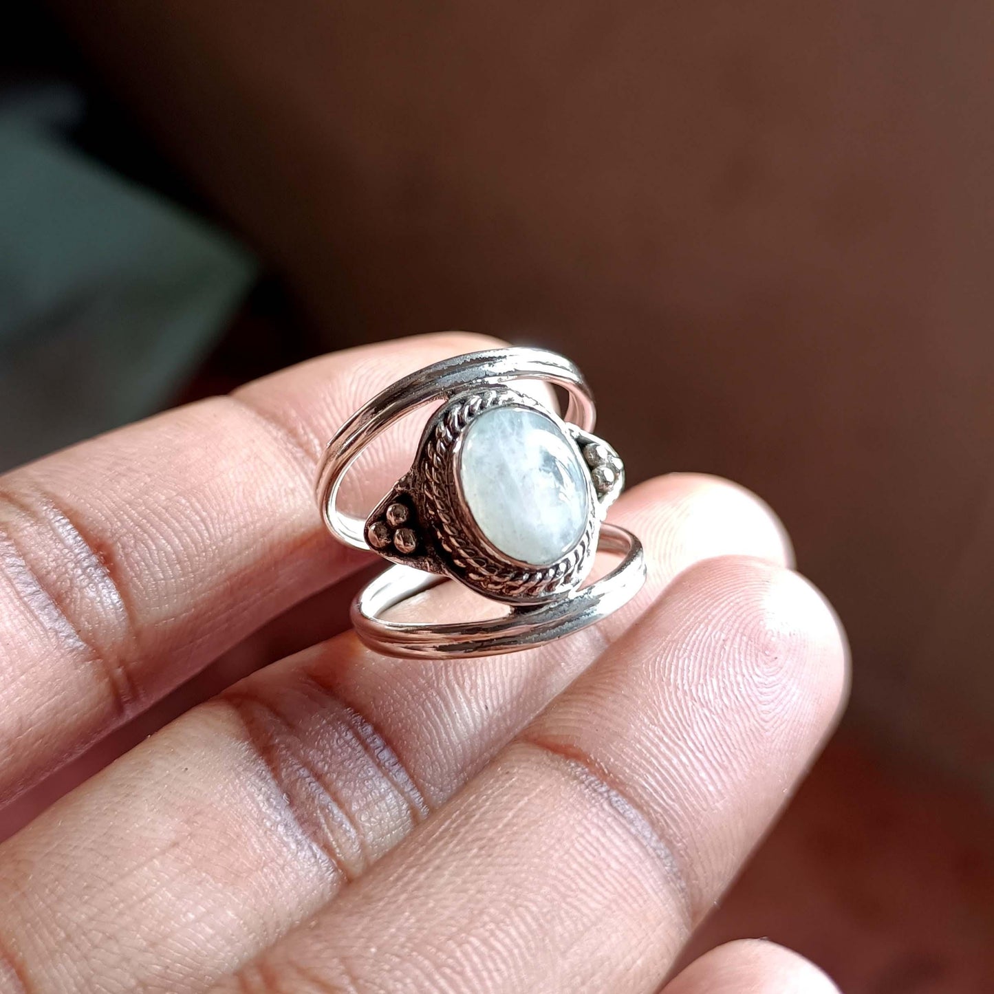Moonstone Ring, Dainty Ring, 925 Silver Ring, Natural Moonstone, Statement Ring, Gemstone Ring, Moonstone Jewelry, Women Ring, Bohemian Ring