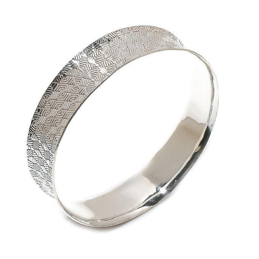 Cuff Bangle, Handmade Bangle, Silver Bangle, Geometric Silver, Women Bracelets, Adjustable Bracelets, Birthday Gift, Textured bracelet, Gift