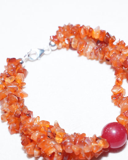 Handmade Coral and Agate Bracelet | Natural Gemstone Jewelry | Red Agate Beaded Bracelet | Healing Stone Bracelet | Gift for Her | Christmas