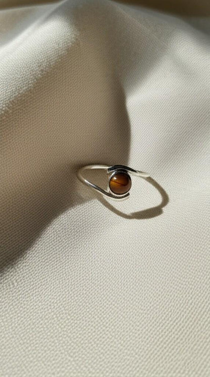 Tigers Eye Silver Ring Woman, Handmade Ring, Women Ring, 925 Silver Ring, Dainty Ring, Statement Ring, Natural Tiger's Eye, Gemstone Ring