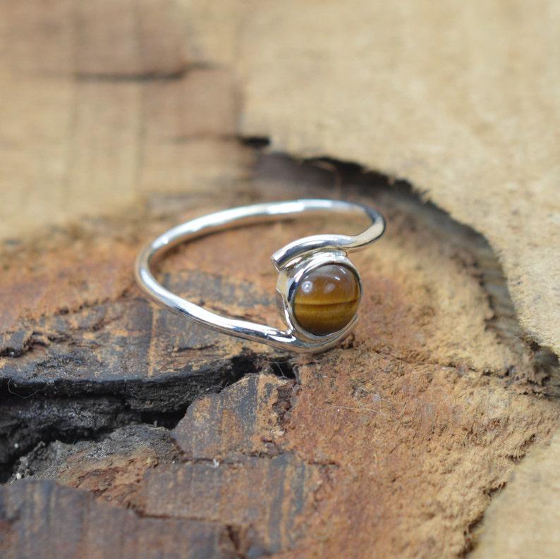 Tigers Eye Silver Ring Woman, Handmade Ring, Women Ring, 925 Silver Ring, Dainty Ring, Statement Ring, Natural Tiger's Eye, Gemstone Ring