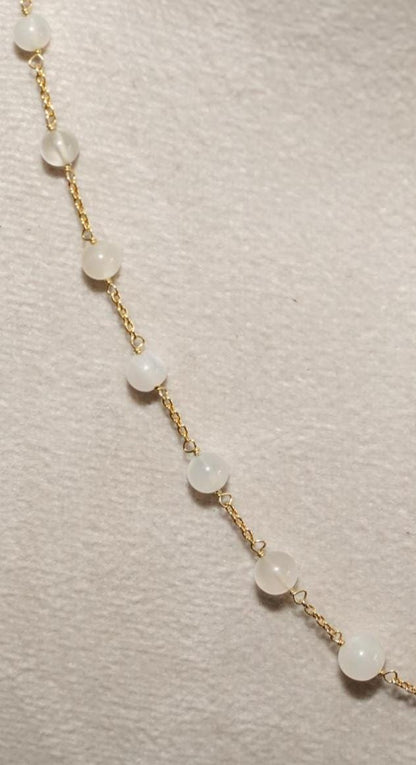 Moonstone Pearl Necklace | Gold-Plated Necklace | Handmade Jewelry | Moonstone Necklace | Gift for Her | Moonstone Jewelry | Christmas Gift