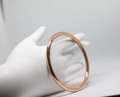 Handcrafted Thick Copper Bangle: Rustic Statement Cuff Bracelet