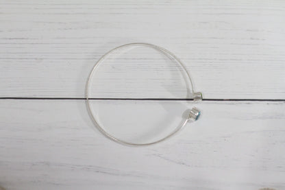 Sterling Silver Bangle |Peridot Bangle |Blue topaz Bangle| 2 stone Bangle | Unique Bangle | Gemstone Bangle |Dainty Bangle | Handmade Bangle