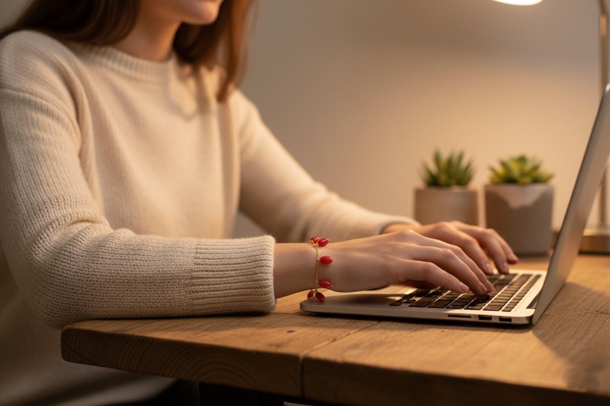 Red Coral Dangle Bracelet Gold Plated | Delicate Nugget Charm Chain | Mediterranean Minimalist Summer Jewelry | Ankle Bracelets Gift for her