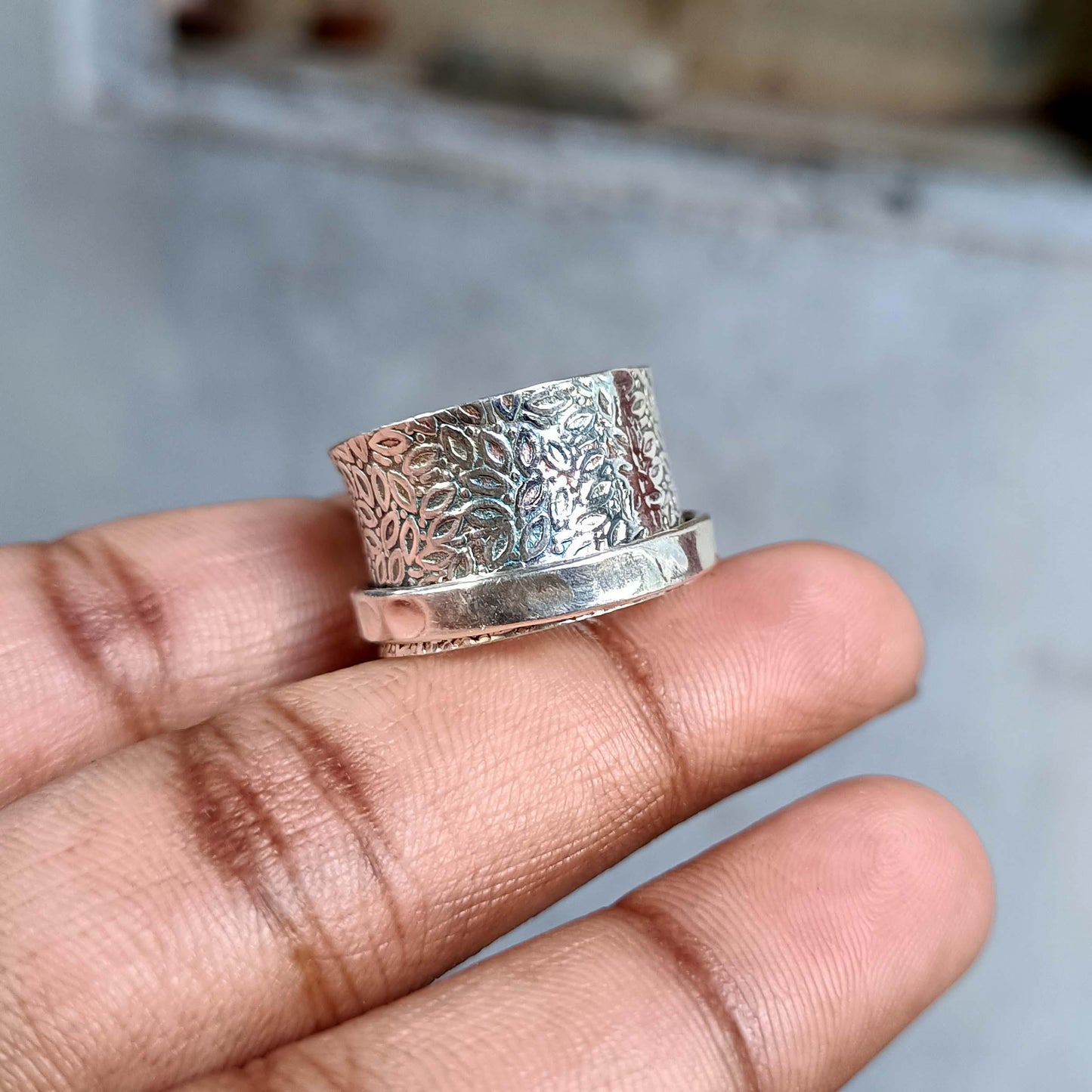 Sterling Silver Spinner Ring Women, Anxiety Ring Fidget Ring, 925 Silver Meditation Ring, Boho Thumb Ring, Worry Ring, Gift for Her