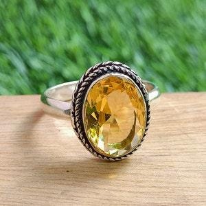 Citrine Ring, Handmade Ring, Women Ring, 925 Silver Ring, Statement Ring, Natural Citrine, Dainty Ring, Citrine Jewelry, Gemstone Ring, Gift