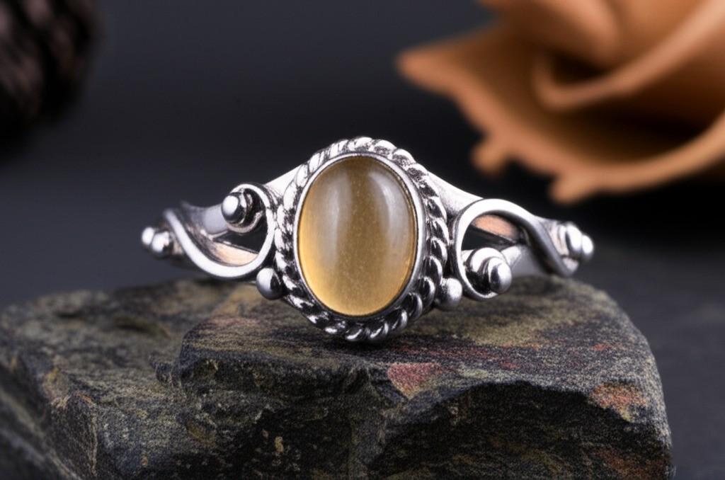 Handmade Smoky Quartz Ring | Sterling Silver Gemstone Ring | Oval Stone Ring | Unique Gift for Her, Smoky Quartz Statement Ring
