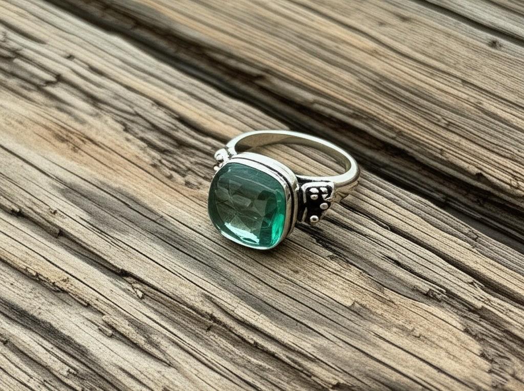 Aquamarine Ring | Sterling Silver Aquamarine Jewelry | Chunky Gemstone Ring | Handmade Gift for Her, Raw Aquamarine Ring, Clear stone ring