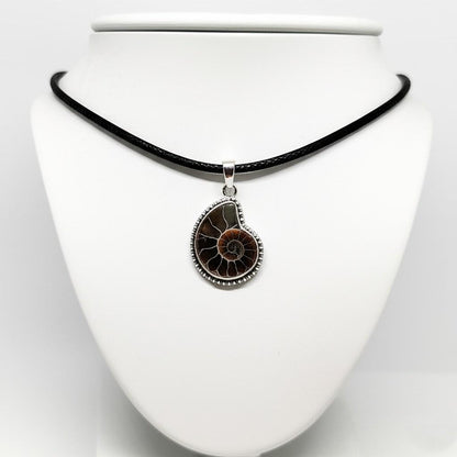 Ammonite Fossil Pendant – Designer Handmade 925 Sterling Silver Pendant, Spiral Pendent, Shell Pendant, Necklace Pendant, Gift for her